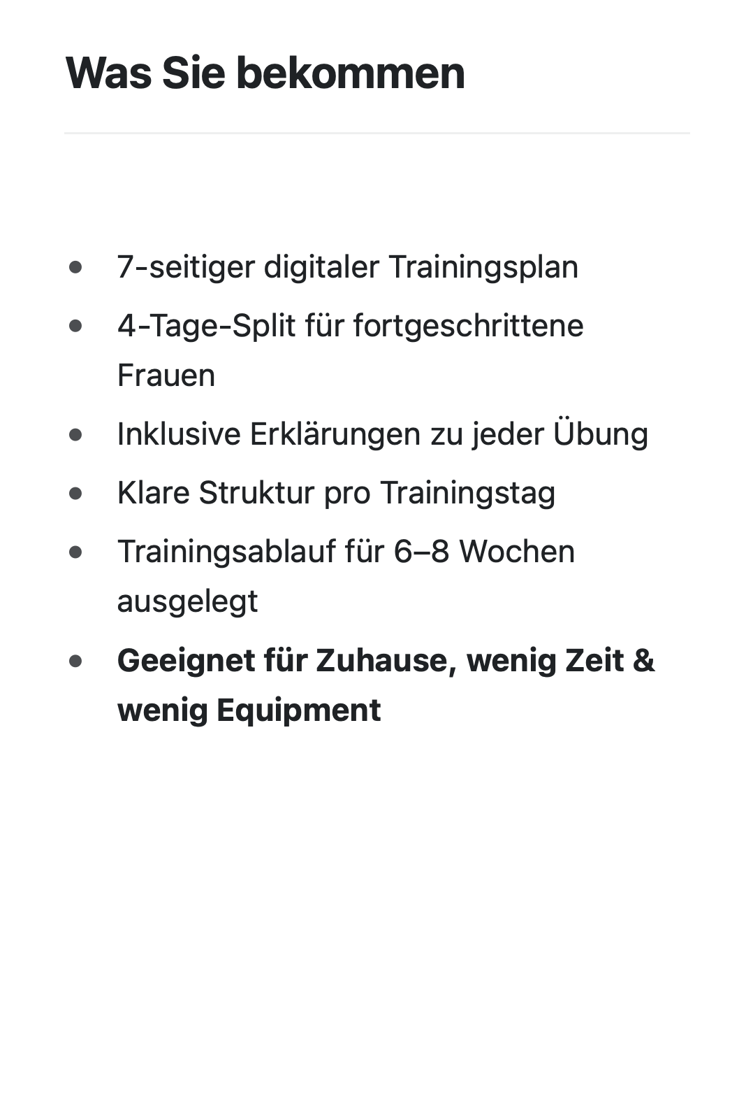 Erweiterter Trainingsplan (für Fortgeschrittene)